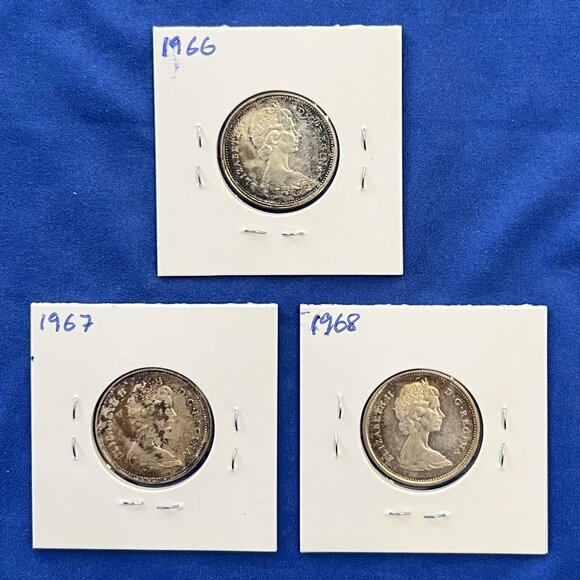 Nicely Toned Set of 9 Mint Uncirculated Silver 1960 to 1968 25¢ Canada Quarters - Picture 8 of 16